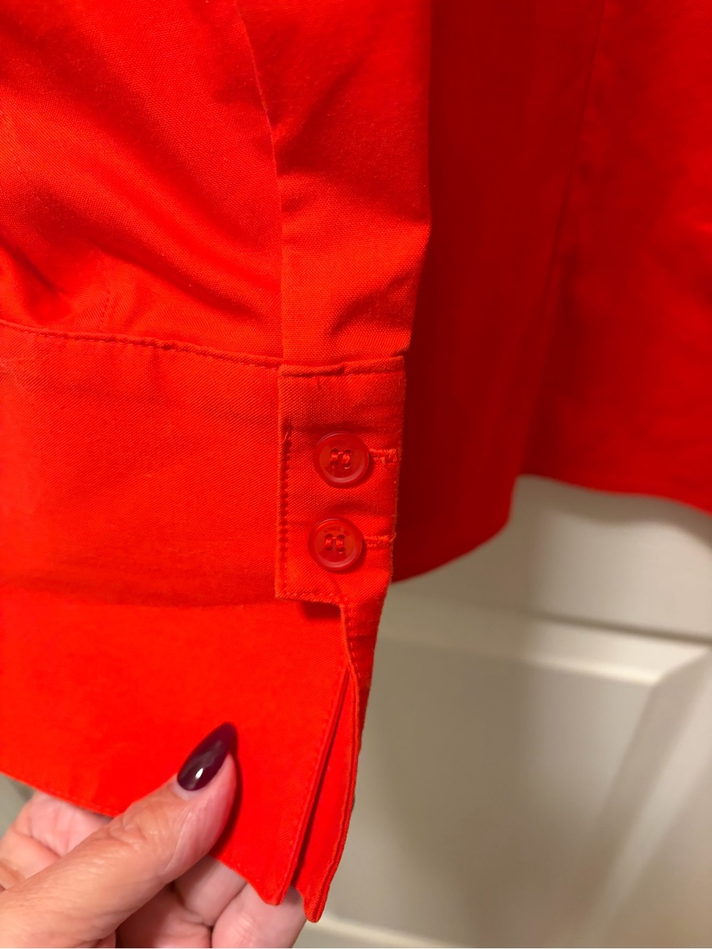 Jones New York Collection Woman Non Iron Red Button-Front Blouse Size 20W Plus - Picture 5 of 8